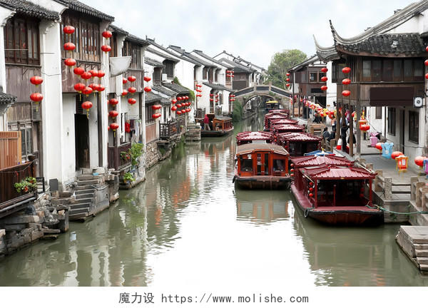 古代中国传统小河街苏州苏州旅游